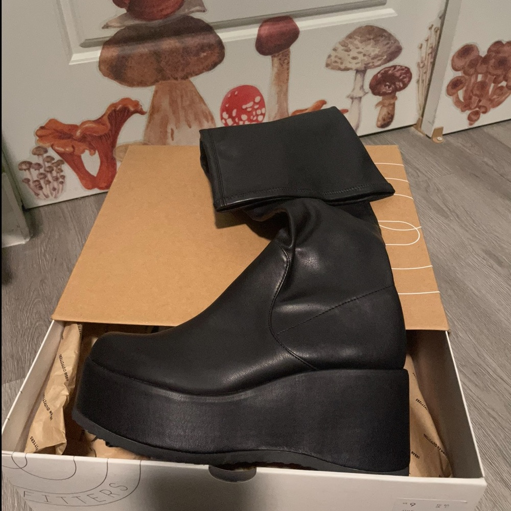 Urban outfitters knee high platform boots